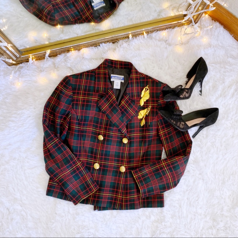 Vintage 90’s Pendleton Wool Plaid Blazer